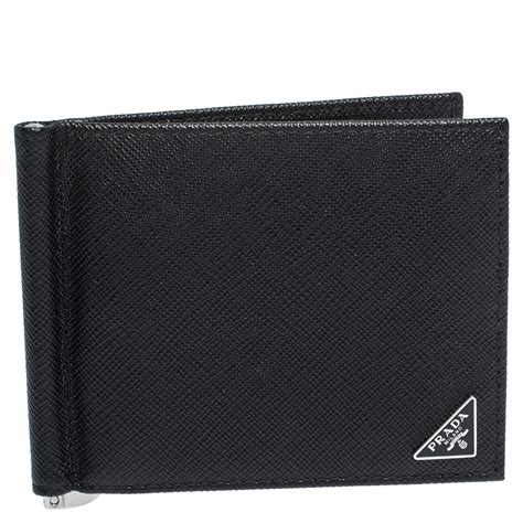 saffiano leather money clip wallet prada|large saffiano and leather wallet.